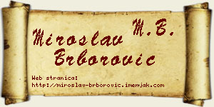 Miroslav Brborović vizit kartica